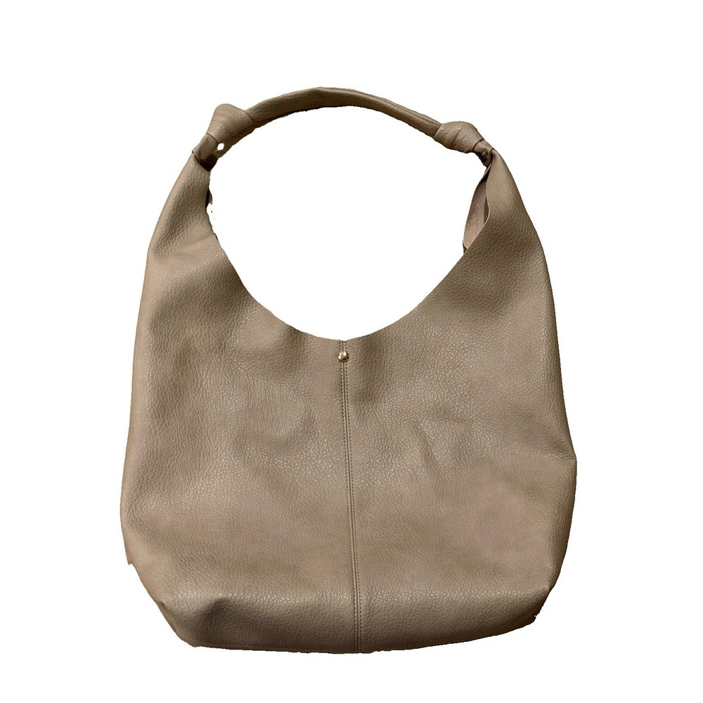 Anthropologie Love Knot Slouchy Taupe Hobo Shoulder Bag Pre-Owned